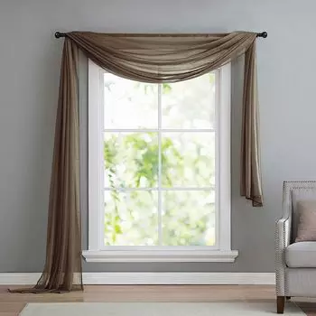 Балдахин от руки из прозрачной вуали, идеальное дополнение к нашим шторам, 140х600, оранжевый, 560. Astek, коричневый