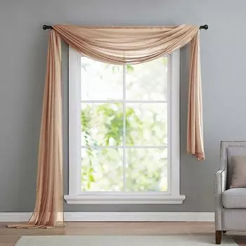 Балдахин от руки из прозрачной вуали, идеальное дополнение к нашим шторам, 140х600, розовый, 560. Astek, бежевый