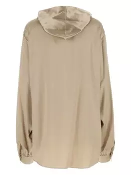 Balenciaga атласная рубашка с капюшоном, нейтральный цвет
