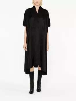 Balenciaga атласное платье в горох, черный
