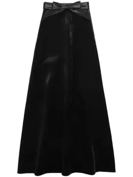 Balenciaga бархатная юбка А-силуэта, черный