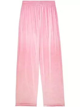 Balenciaga бархатные брюки широкого кроя, розовый