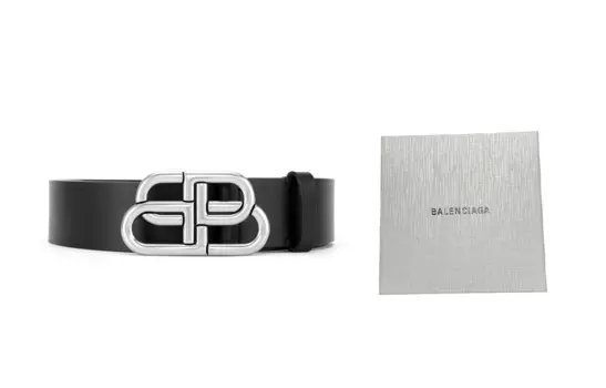 Balenciaga BB Серебристый ремень Черный, Оригинальная коробка