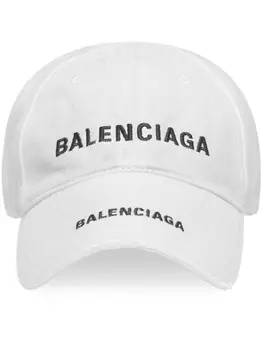Balenciaga бейсболка с логотипом, белый