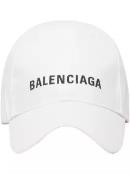 Balenciaga бейсболка с вышитым логотипом, белый