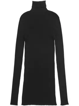 Balenciaga бесшовный топ с высоким воротником, черный