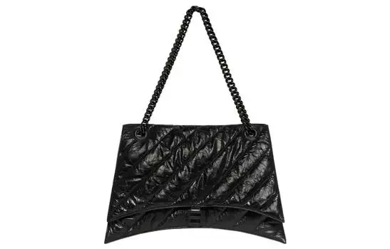 Balenciaga Большая стеганая сумка-цепочка Crush, черная