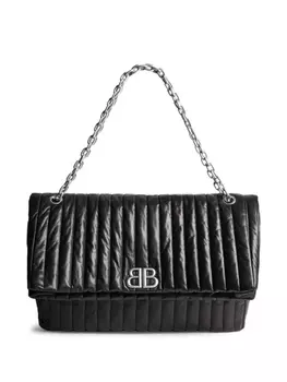 Balenciaga большая стеганая сумка на плечо Monaco, черный
