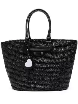 Большая сумка-тоут Balenciaga Le Cagole Panier, черный