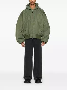 Balenciaga бомбер с эффектом потертости, зеленый