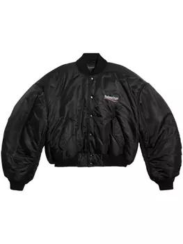 Balenciaga бомбер с логотипом, черный