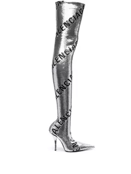 Balenciaga ботфорты Knife 110, серебристый