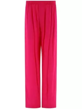 Balenciaga брюки прямого кроя со складками, розовый
