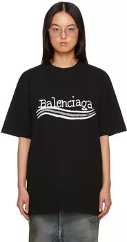 Balenciaga Черная футболка с принтом