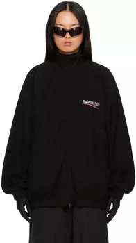 Balenciaga Черная куртка с вышивкой