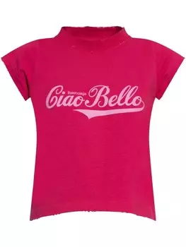 Balenciaga Ciao Bello Укороченная футболка, розовый