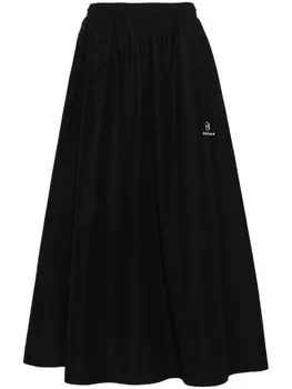 Balenciaga длинная юбка с вышитым логотипом, черный
