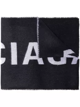 Balenciaga длинный шарф с логотипом, черный