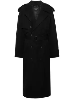 Balenciaga длинный тренч, черный
