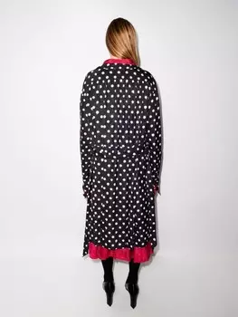 Balenciaga двустороннее платье в горох с поясом, черный