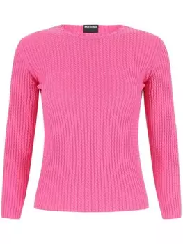Balenciaga джемпер с круглым вырезом, розовый