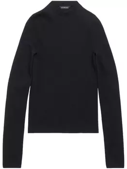 Balenciaga джемпер в рубчик, черный