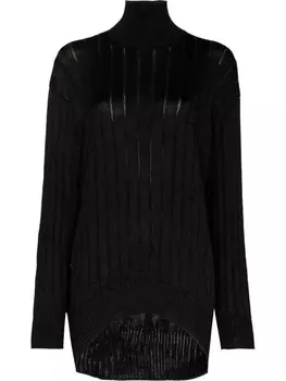 Balenciaga джемпер в рубчик, черный