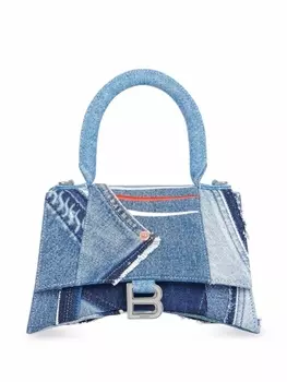 Balenciaga джинсовая сумка-сэтчел с логотипом, синий