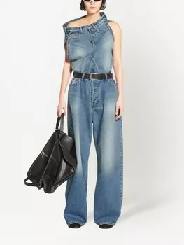 Balenciaga джинсовый топ асимметричного кроя, синий