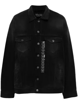 Balenciaga джинсовый жакет с логотипом, черный