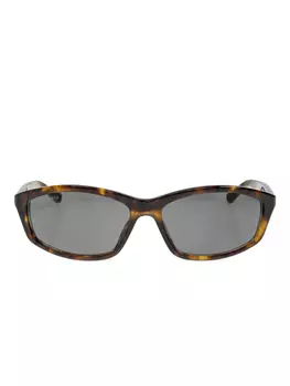 Balenciaga Eyewear logo-print солнцезащитные очки, коричневый