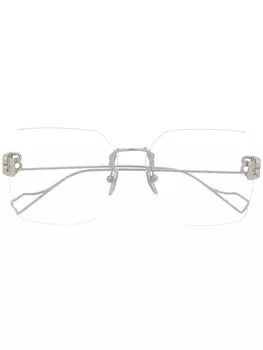 Balenciaga Eyewear очки в безободковой оправе с логотипом BB, серебристый