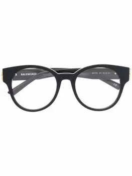 Balenciaga Eyewear очки в круглой оправе с логотипом Double B, черный