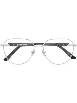 Balenciaga Eyewear очки в круглой оправе, серебристый
