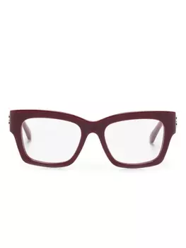Balenciaga Eyewear очки в квадратной оправе с логотипом, красный