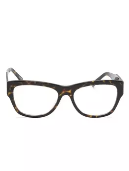 Balenciaga Eyewear очки в квадратной оправе с тисненым логотипом, коричневый