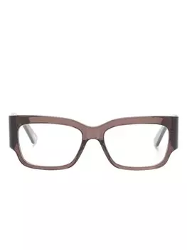 Balenciaga Eyewear очки в квадратной оправе с логотипом, коричневый