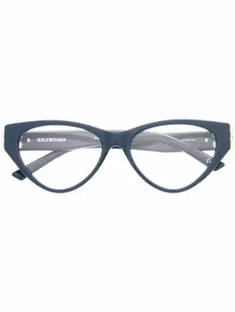 Balenciaga Eyewear очки в оправе 'кошачий глаз' с логотипом Double B, синий