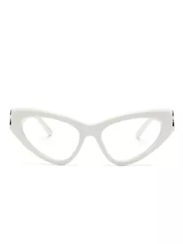 Balenciaga Eyewear очки в оправе 'кошачий глаз' с логотипом, белый