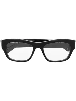 Balenciaga Eyewear очки в прямоугольной оправе с логотипом, черный