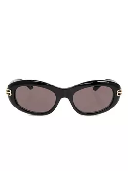 Balenciaga Eyewear oval-frame солнцезащитные очки, черный