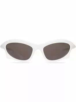 Balenciaga Eyewear солнцезащитные очки Bat в прямоугольной оправе, белый