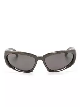 Balenciaga Eyewear солнцезащитные очки BB0157S в овальной оправе, коричневый