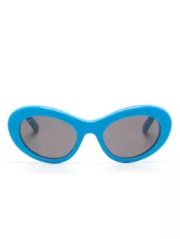 Balenciaga Eyewear солнцезащитные очки BB0294S в овальной оправе, синий