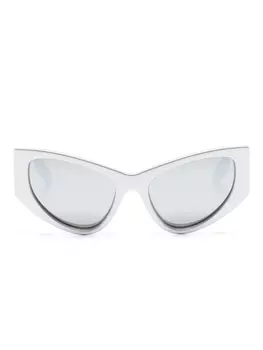 Balenciaga Eyewear солнцезащитные очки BB0300S в оправе 'кошачий глаз', серебристый