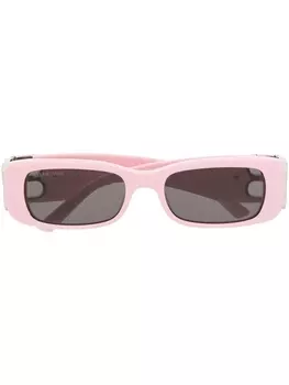 Balenciaga Eyewear солнцезащитные очки Dynasty в прямоугольной оправе, розовый