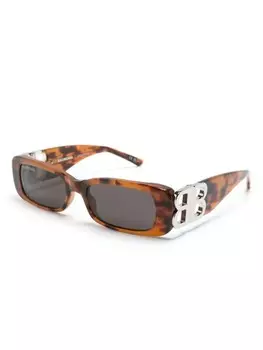 Balenciaga Eyewear солнцезащитные очки Dynasty в прямоугольной оправе, коричневый
