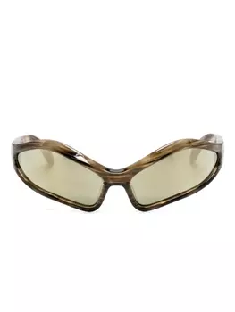 Balenciaga Eyewear солнцезащитные очки Fennec в геометричной оправе, коричневый