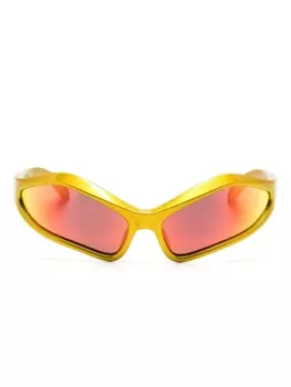 Balenciaga Eyewear солнцезащитные очки Fennec в геометричной оправе, желтый