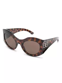 Balenciaga Eyewear солнцезащитные очки Hourglass в круглой оправе, коричневый